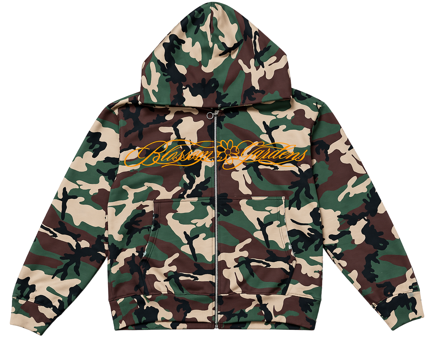 Camo Blossom Zip Up