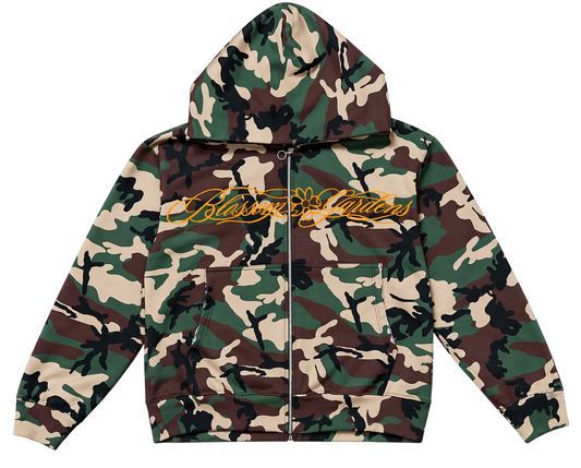Camo Blossom Zip Up
